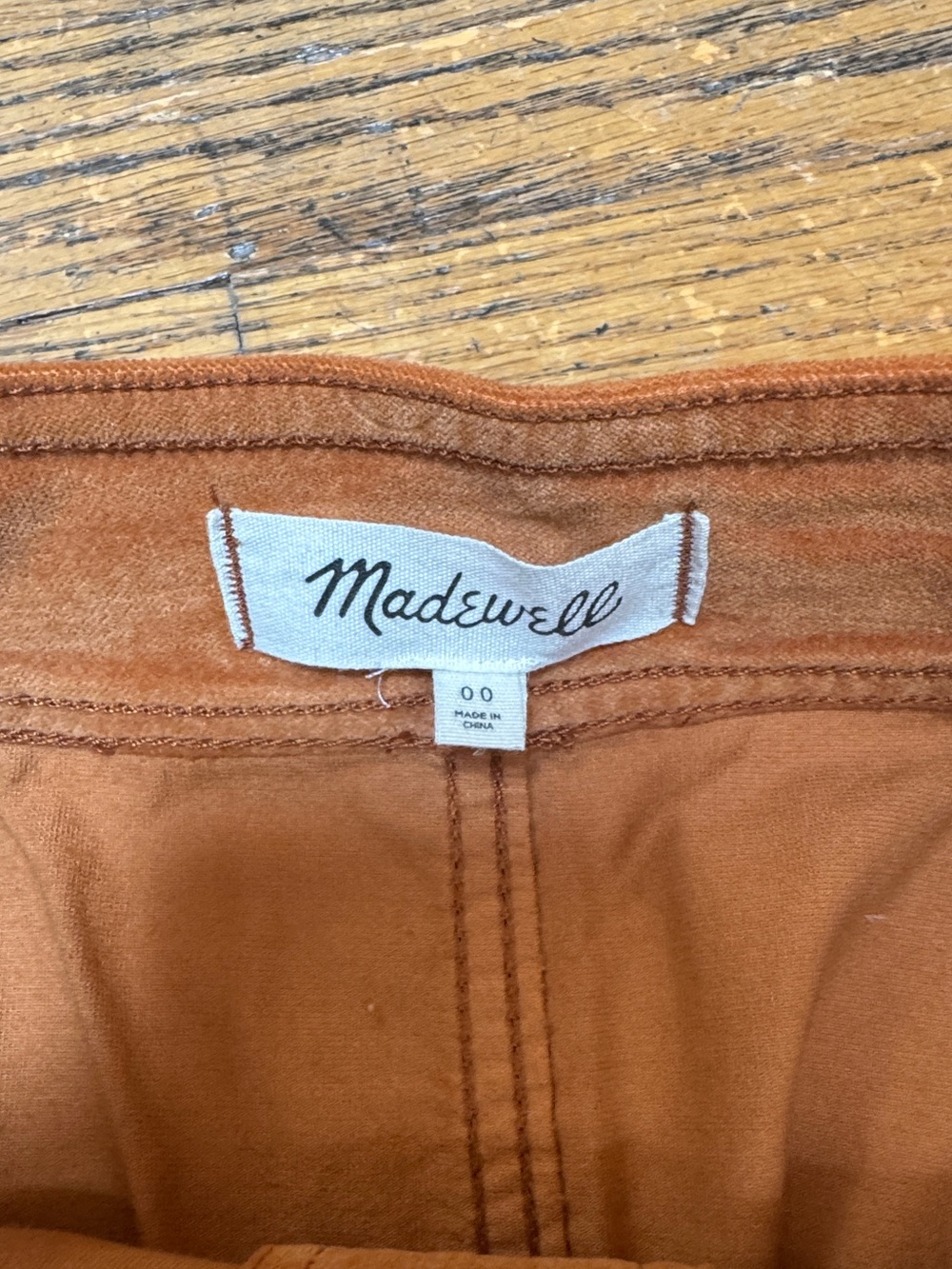 NWOT Madewell Velveteen A-Line Miniskirt, Button-Front Edition. Size 00 - Picture 6 of 6